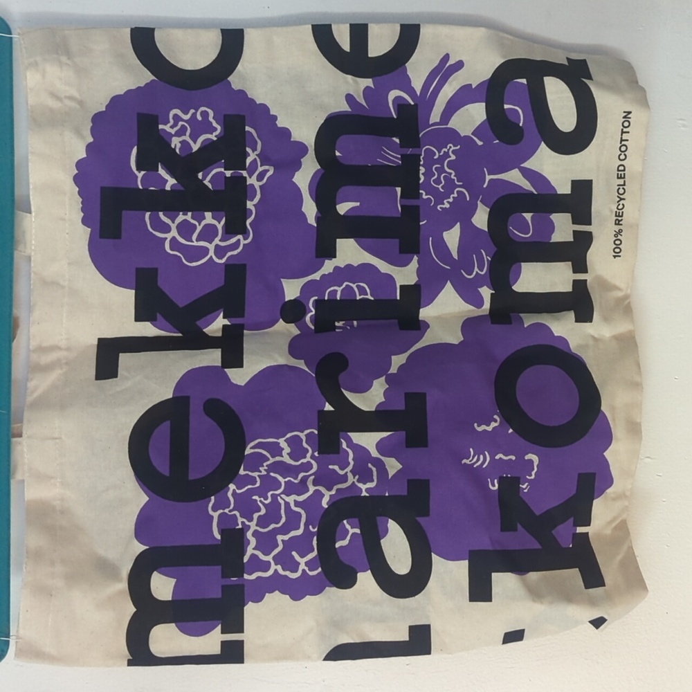Brand New Marimekko Beige and Purple Floral Tote - Picture 2 of 4